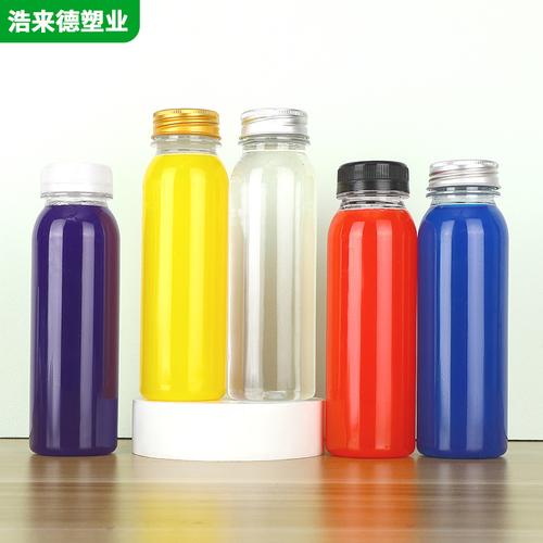 批发细长圆柱形塑料饮料瓶 一次性pet加厚透明简约大众奶茶果汁瓶